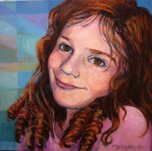 Portrait of Annie, acrylic on canvas, 30x30cm.