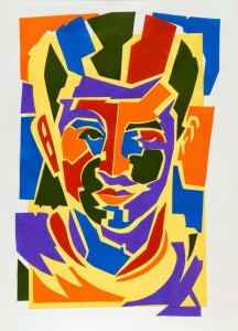 Reconstructed man in yellow, 50x70cm.
